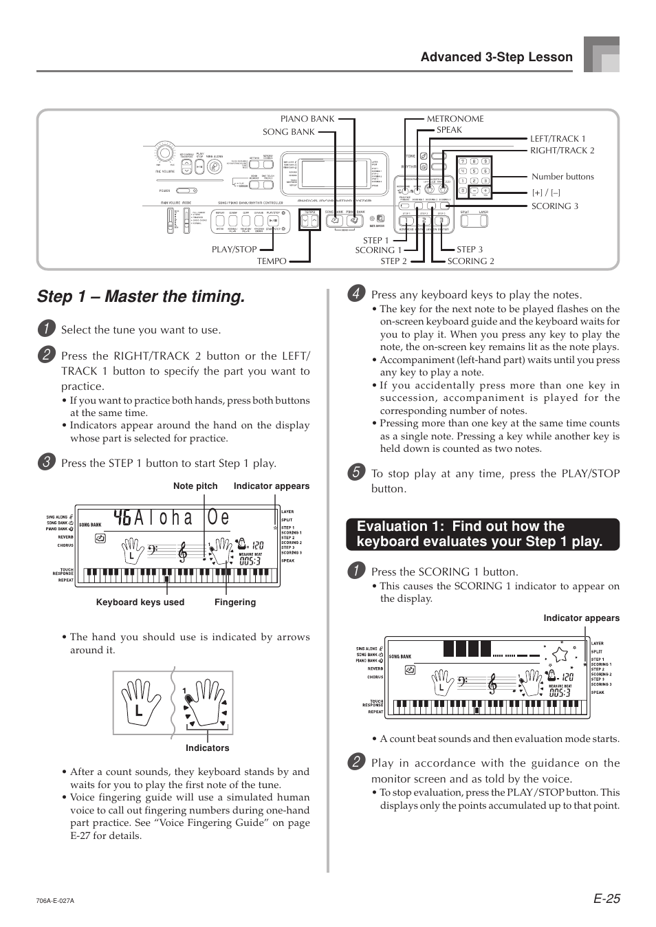 Step 1 – master the timing | Casio CTK800ES1A User Manual | Page 27 / 69