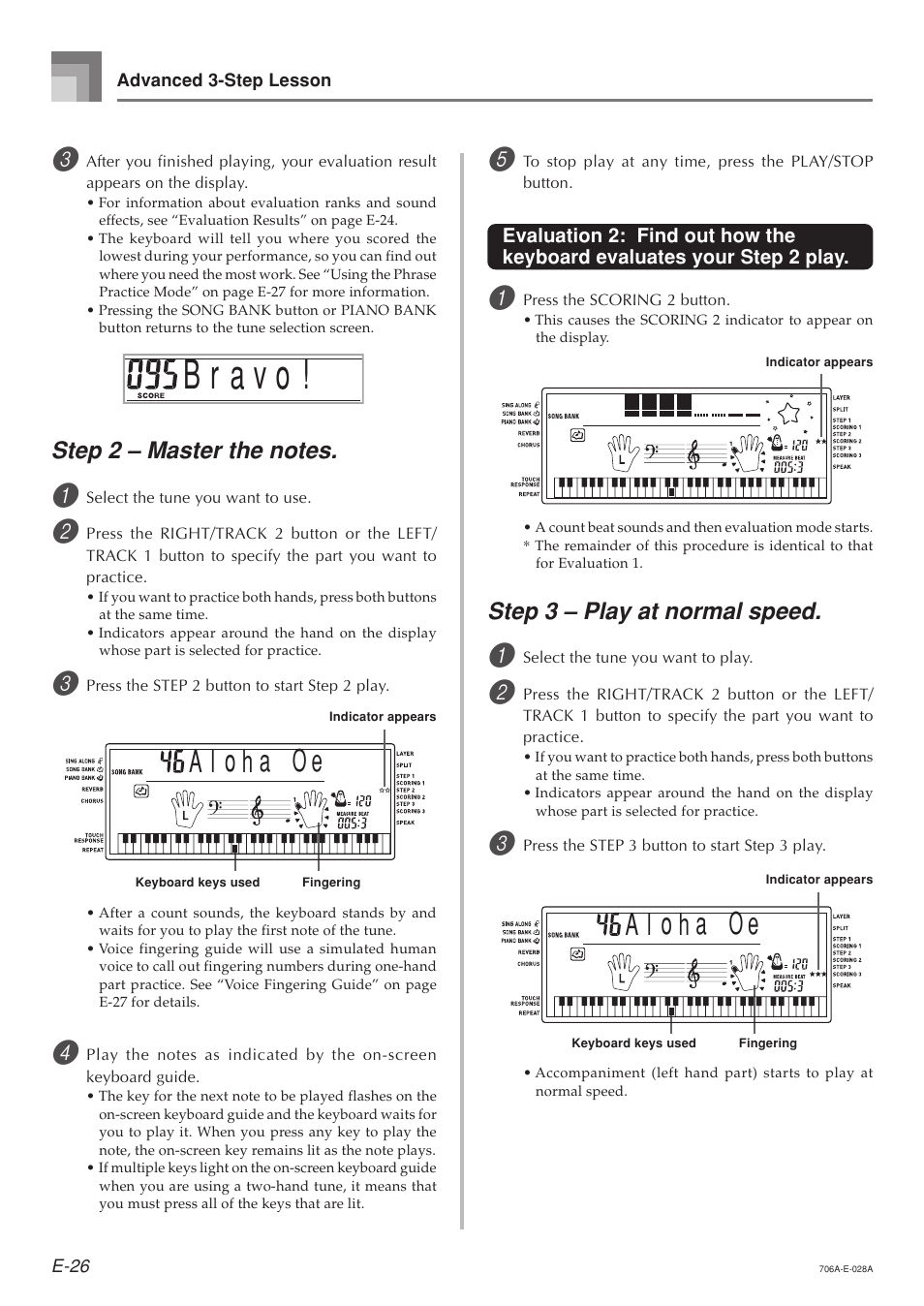 Step 3 – play at normal speed | Casio CTK800ES1A User Manual | Page 28 / 69