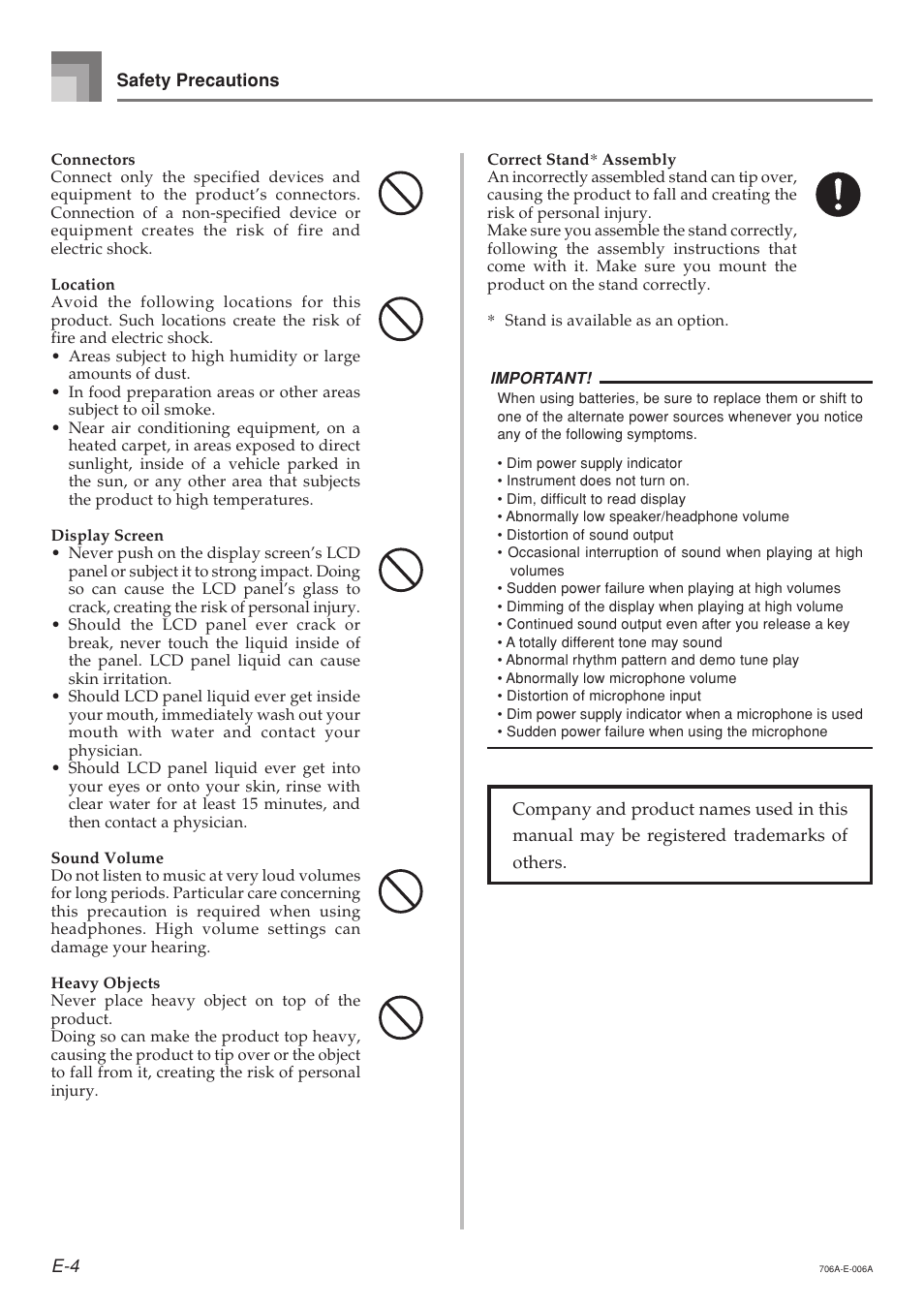 Casio CTK800ES1A User Manual | Page 6 / 69