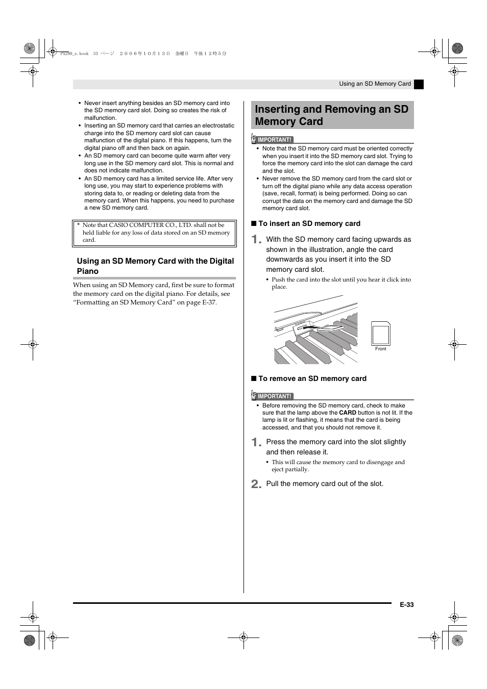 Casio PX200 User Manual | Page 35 / 50