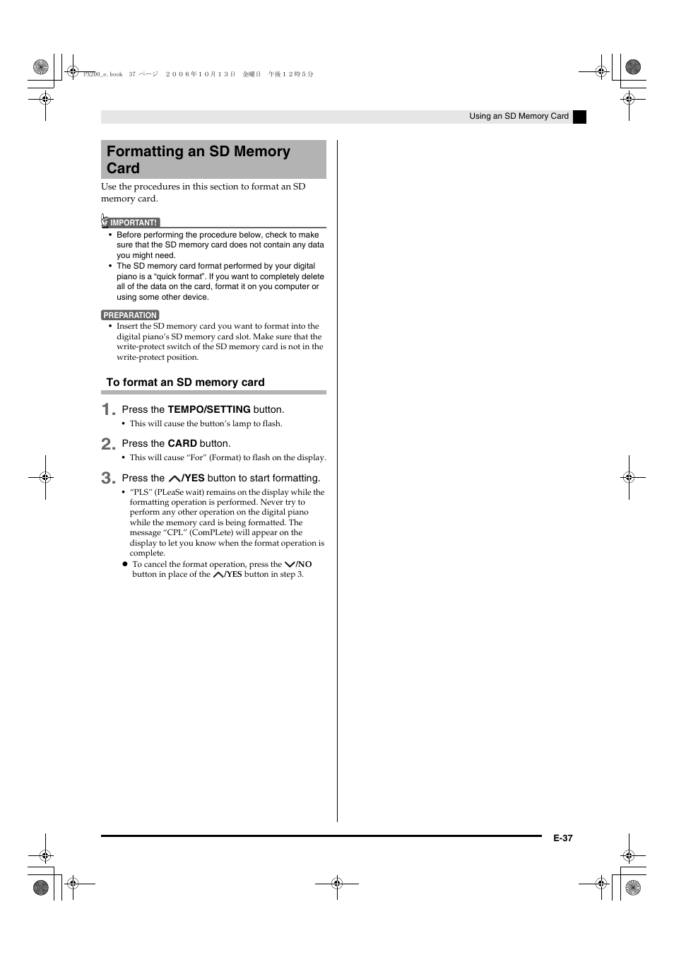 Casio PX200 User Manual | Page 39 / 50