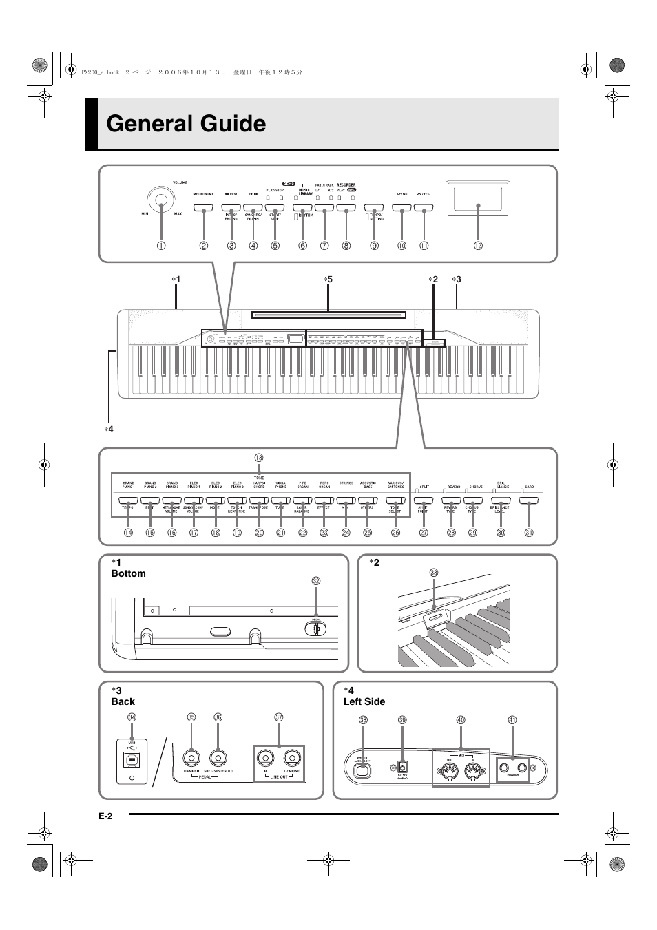 General guide | Casio PX200 User Manual | Page 4 / 50