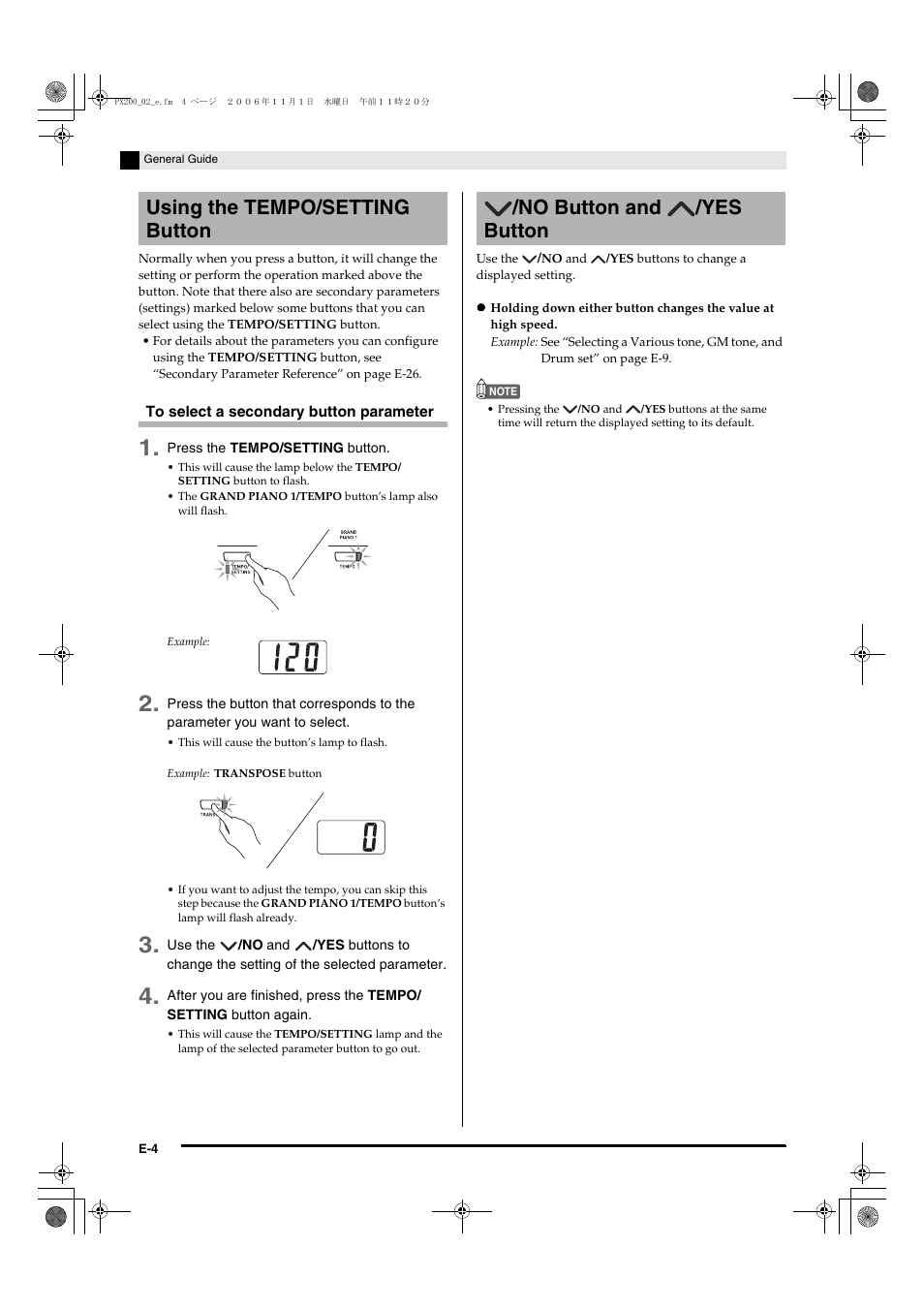 Casio PX200 User Manual | Page 6 / 50