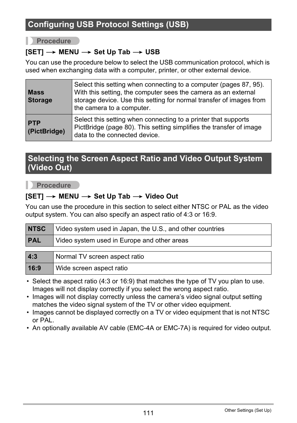 Configuring usb protocol settings (usb) | Casio EXILIM EX-Z88 User Manual | Page 111 / 139