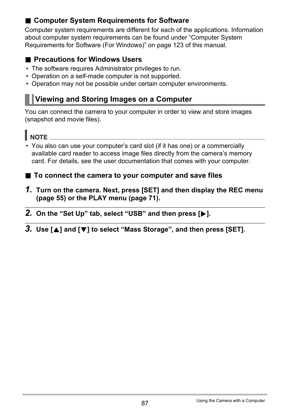 Viewing and storing images on a computer | Casio EXILIM EX-Z88 User Manual | Page 87 / 139