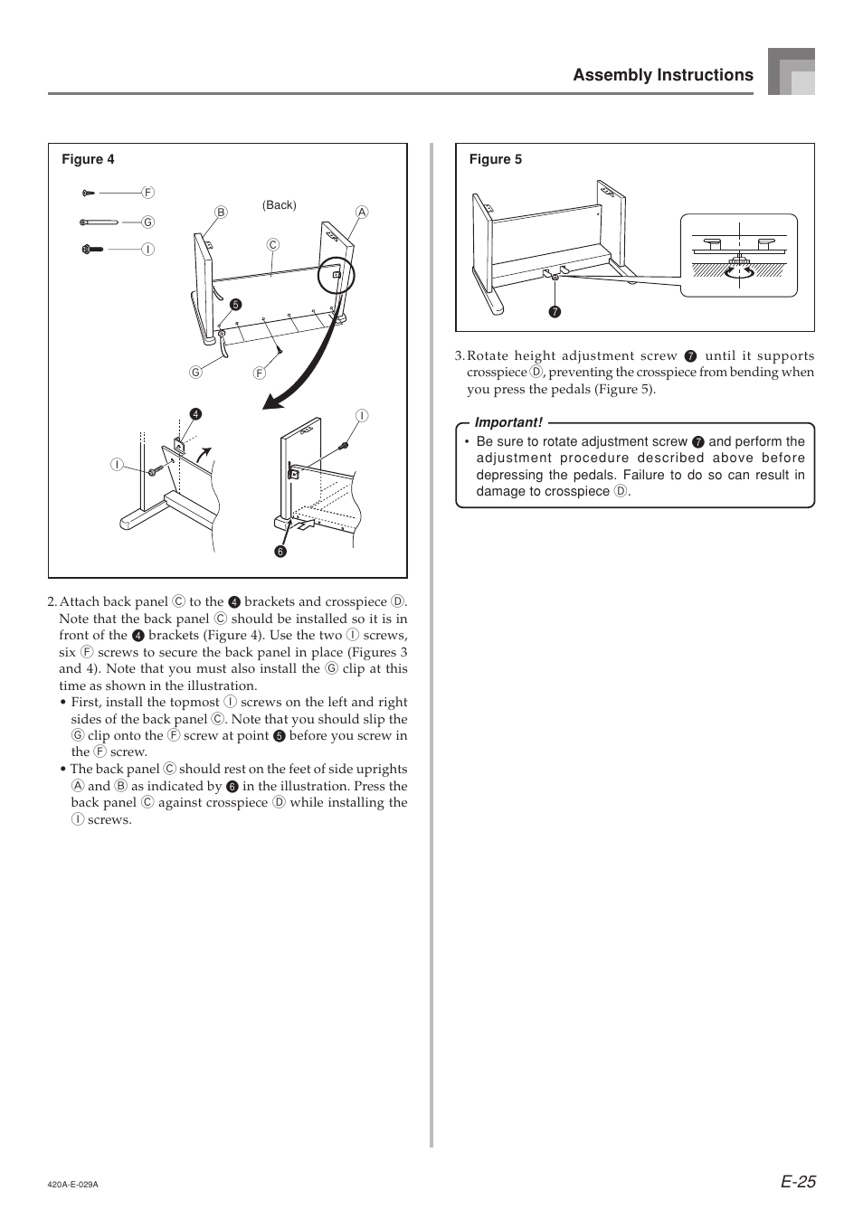 E-25 assembly instructions | Casio AP-24 User Manual | Page 29 / 36