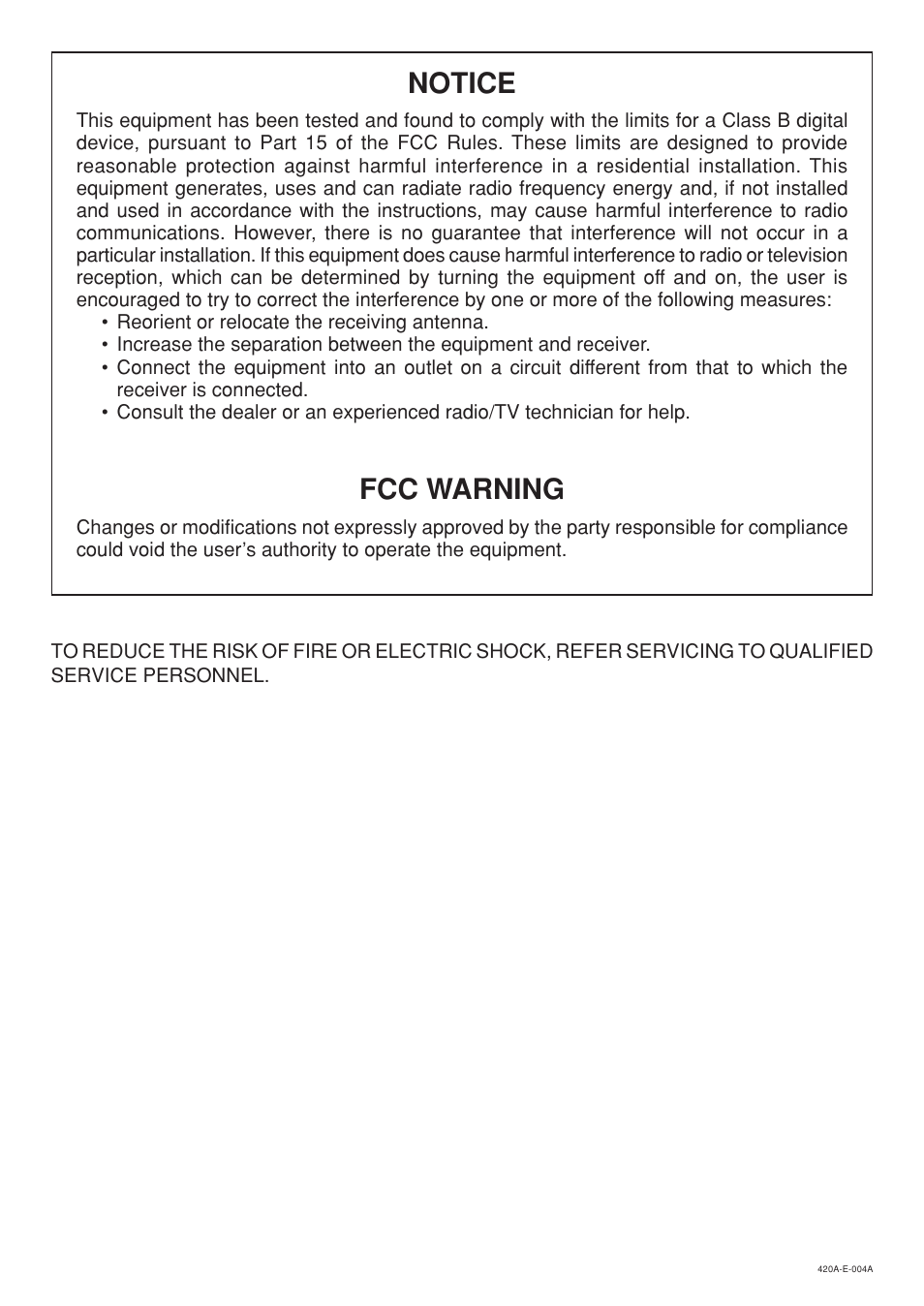 Notice, Fcc warning | Casio AP-24 User Manual | Page 4 / 36