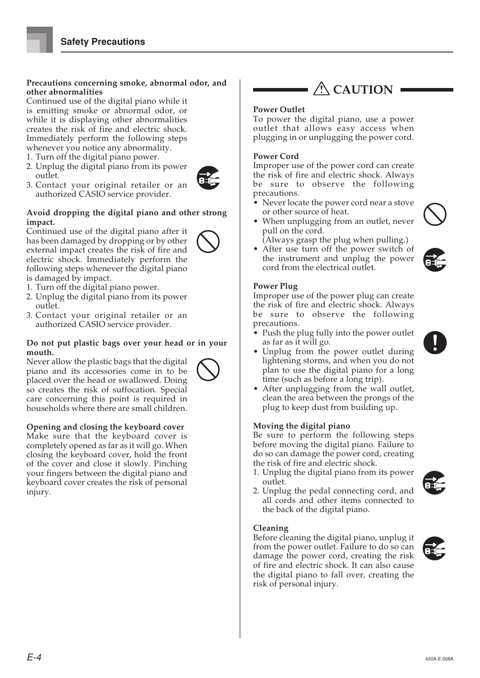 Caution | Casio AP-24 User Manual | Page 8 / 36