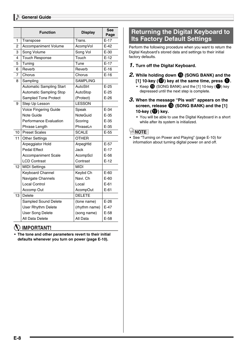 Casio WK225 User Manual | Page 10 / 77