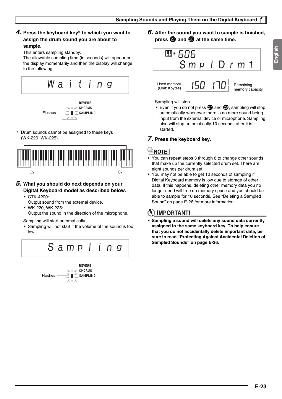 S a m, L i n | Casio WK225 User Manual | Page 25 / 77