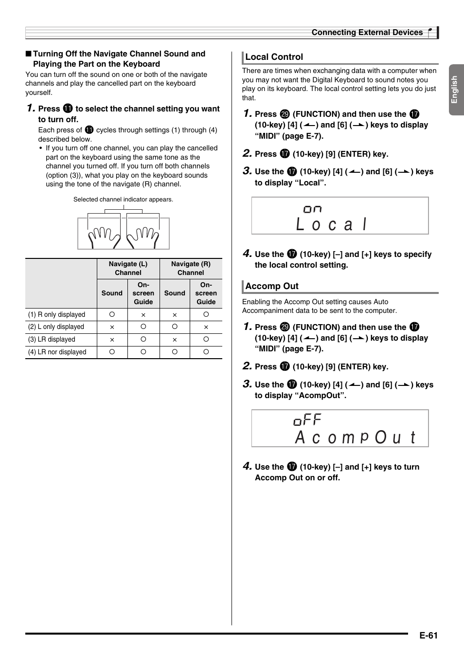 O u t | Casio WK225 User Manual | Page 63 / 77