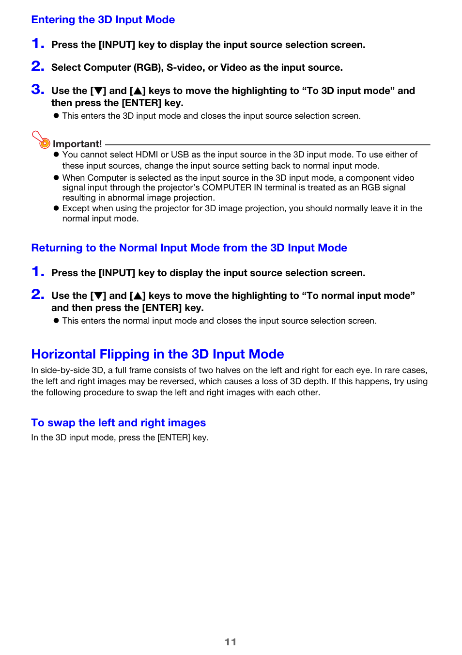 Horizontal flipping in the 3d input mode | Casio XJ-M250/XJ-M255* User Manual | Page 11 / 63