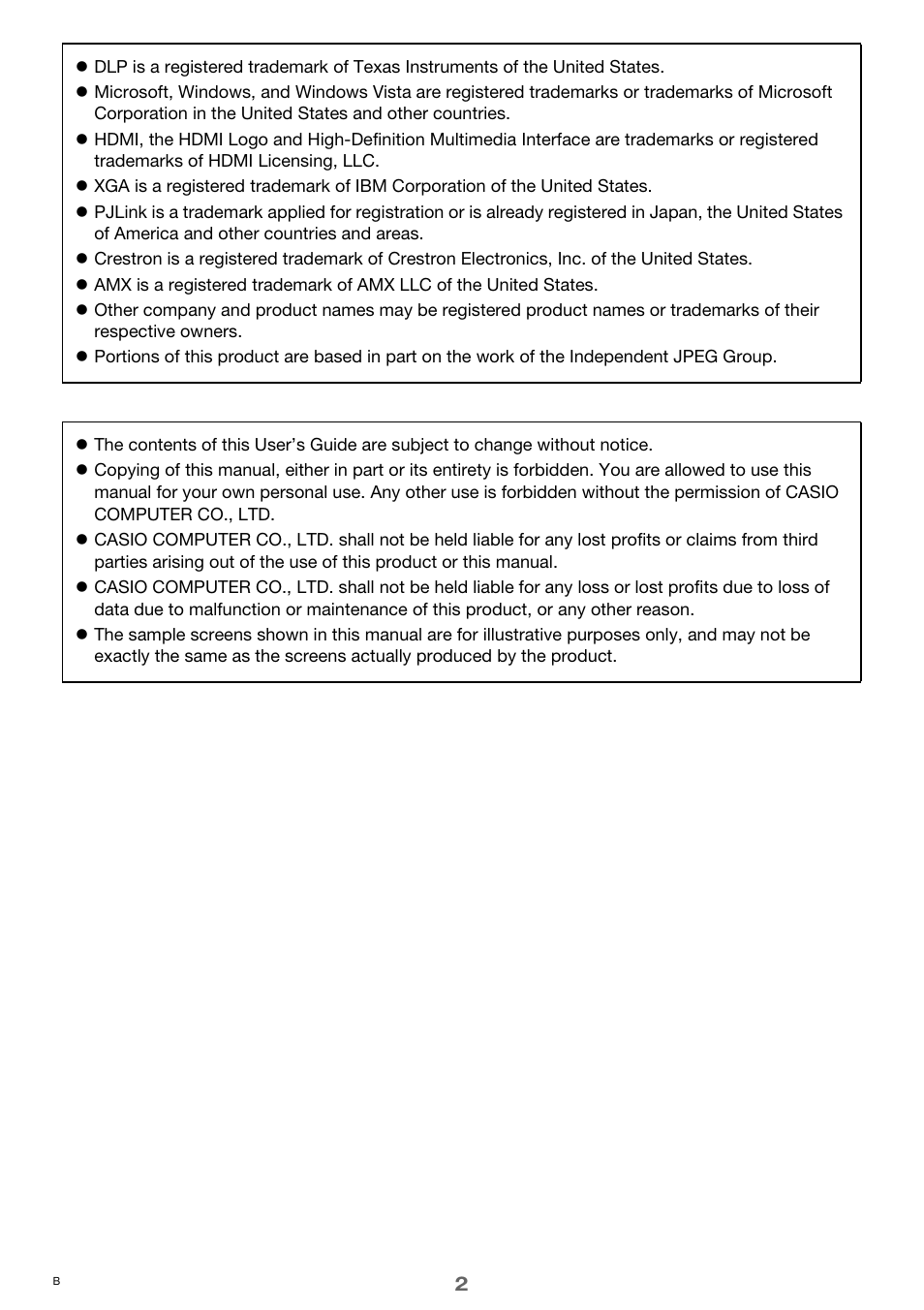 Casio XJ-M250/XJ-M255* User Manual | Page 2 / 63