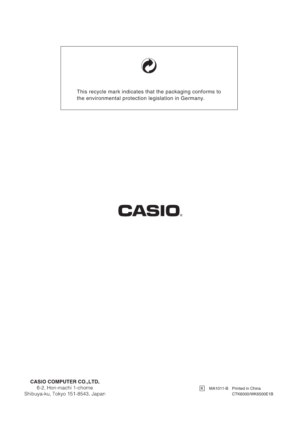 Casio WK6500E1B User Manual | Page 132 / 132