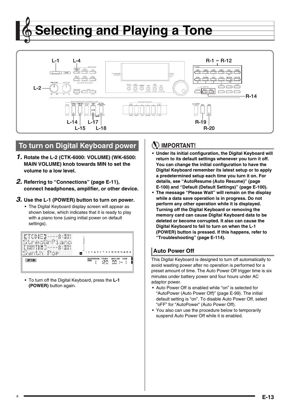 Selecting and playing a tone | Casio WK6500E1B User Manual | Page 15 / 132