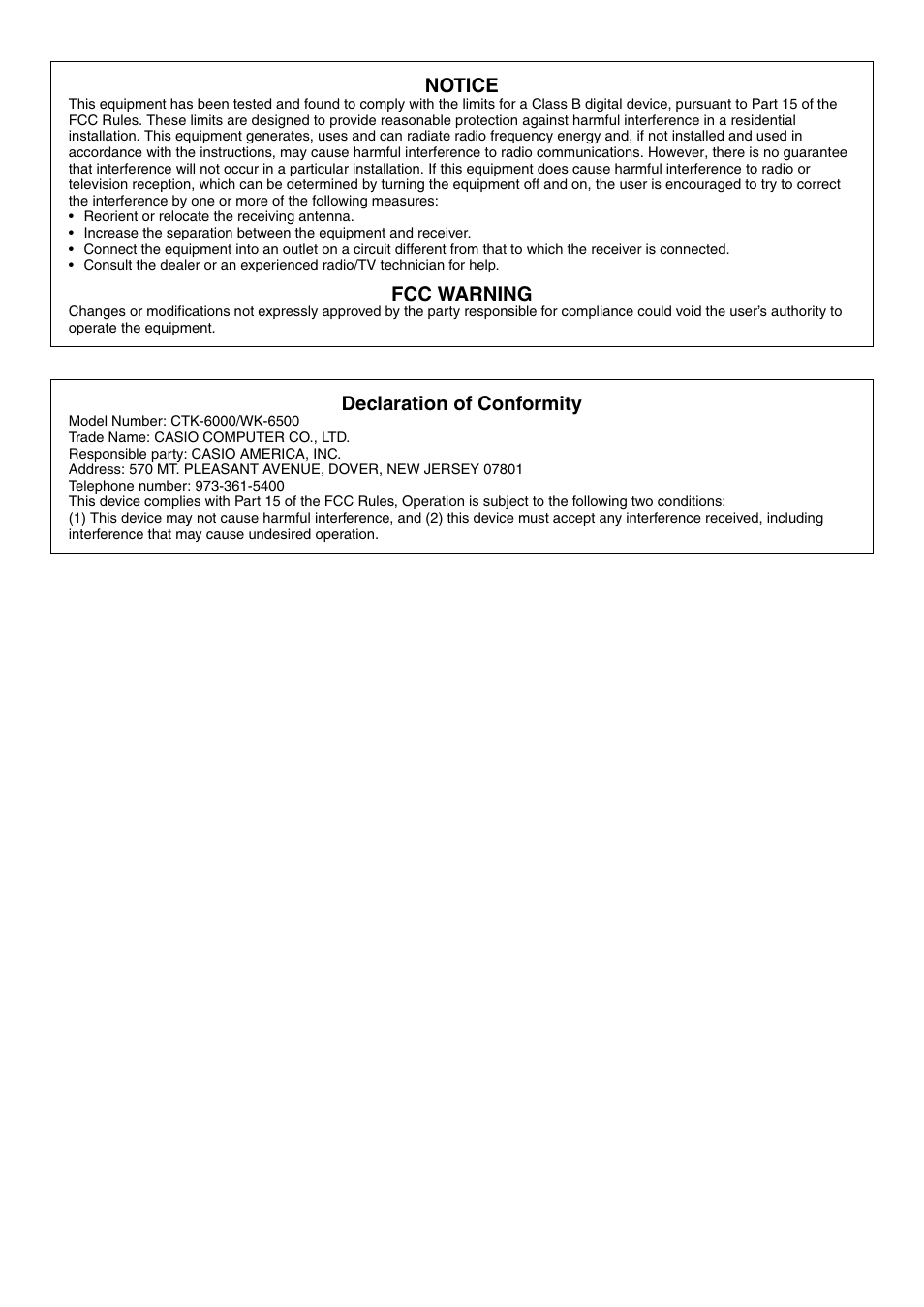 Casio WK6500E1B User Manual | Page 2 / 132