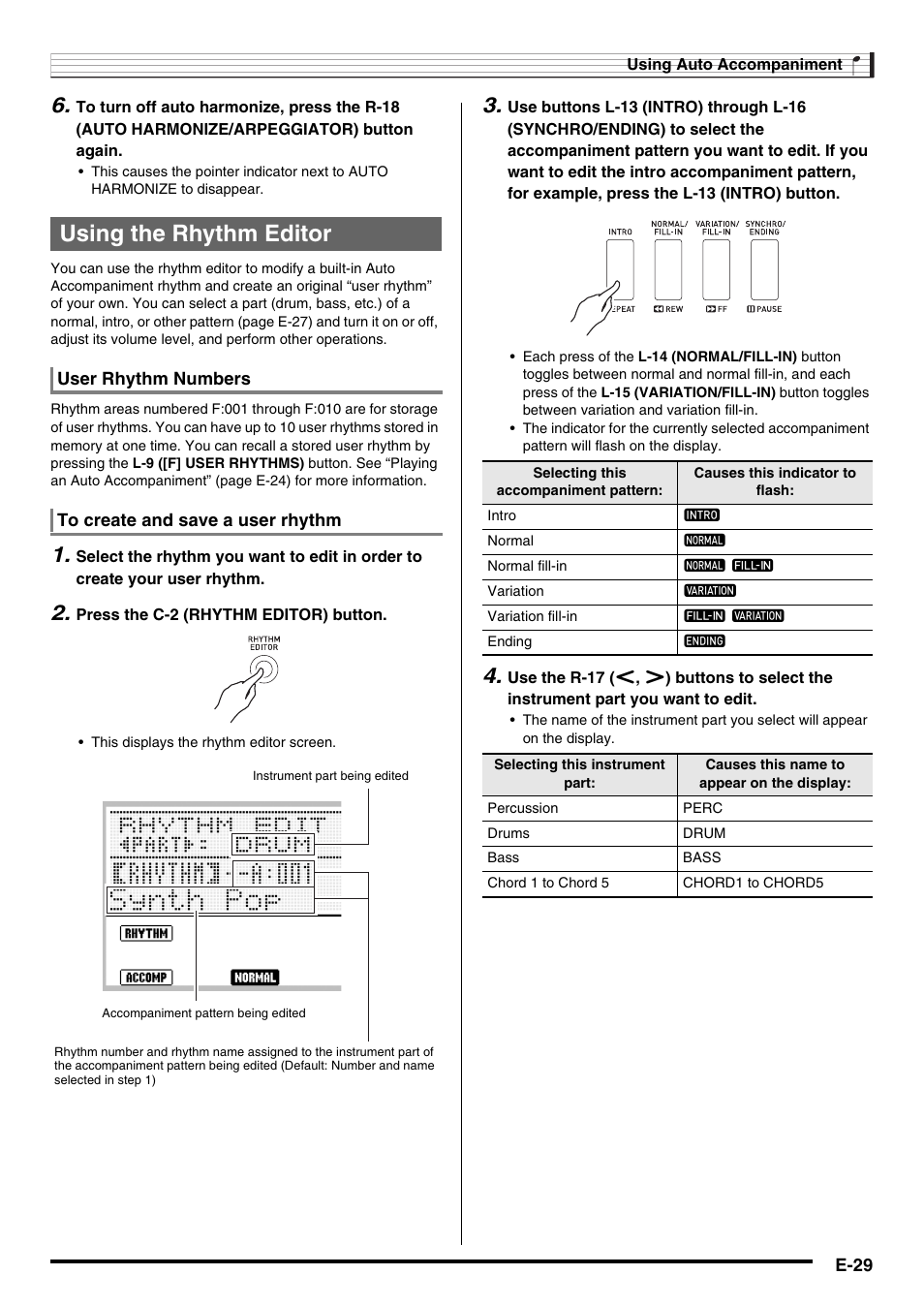 Using the rhythm editor | Casio WK6500E1B User Manual | Page 31 / 132