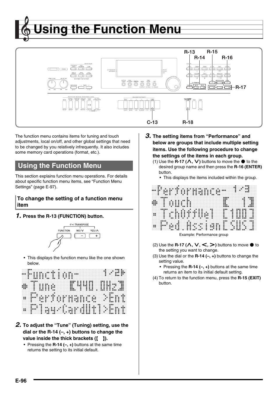 Using the function menu | Casio WK6500E1B User Manual | Page 98 / 132