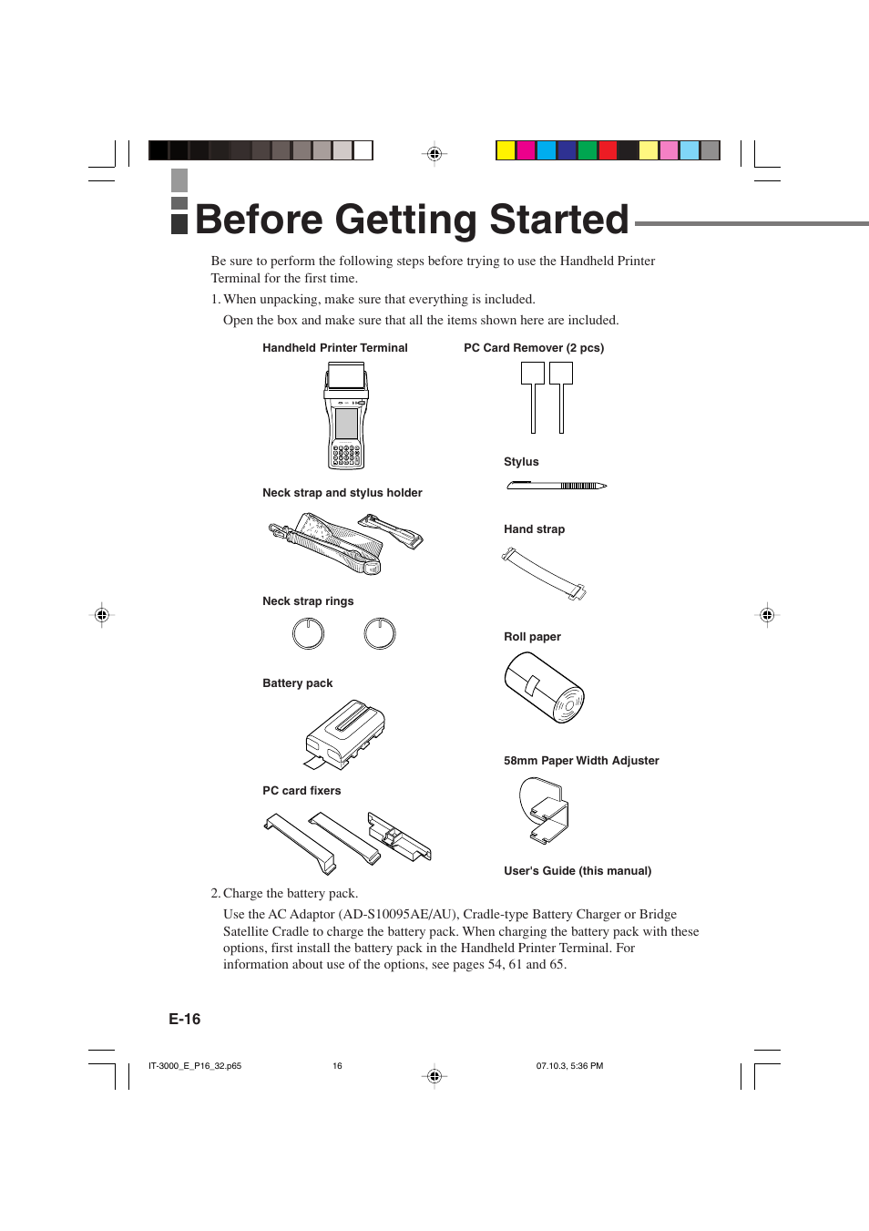 Before getting started | Casio IT-3000 User Manual | Page 18 / 79