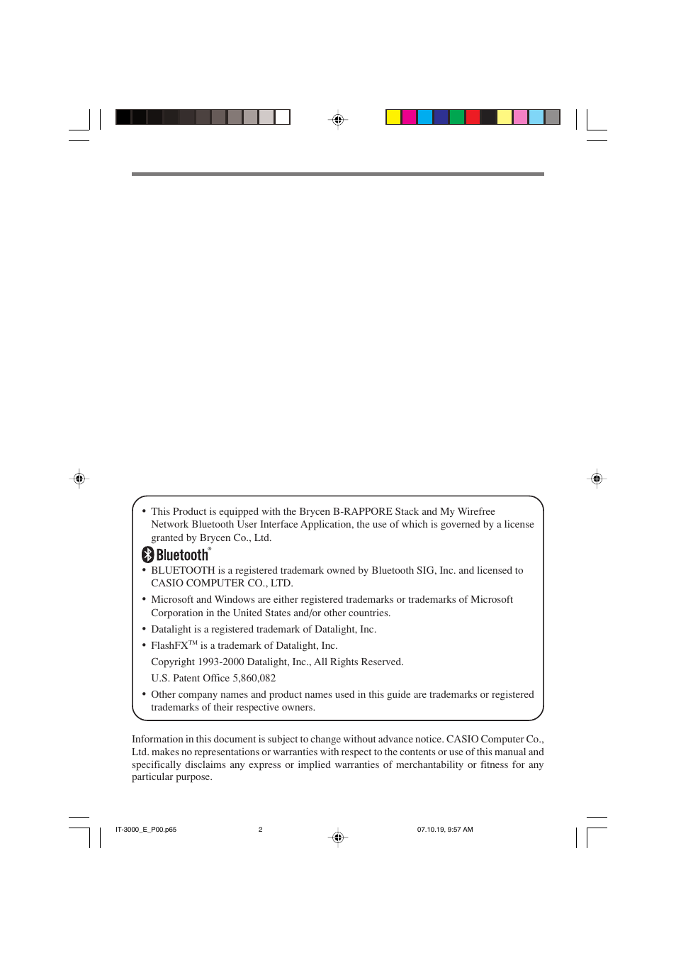 Casio IT-3000 User Manual | Page 2 / 79