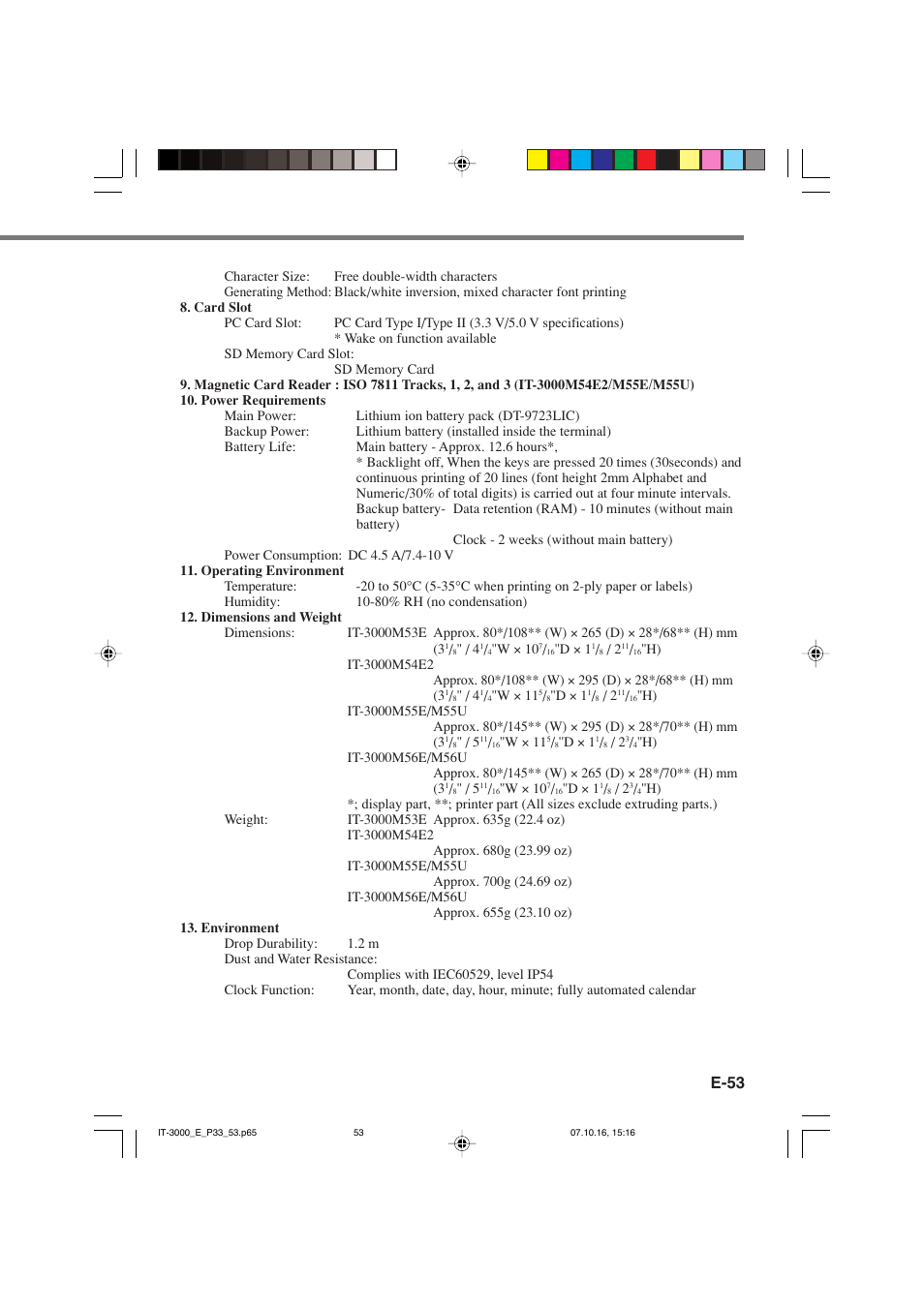 E-53 | Casio IT-3000 User Manual | Page 55 / 79