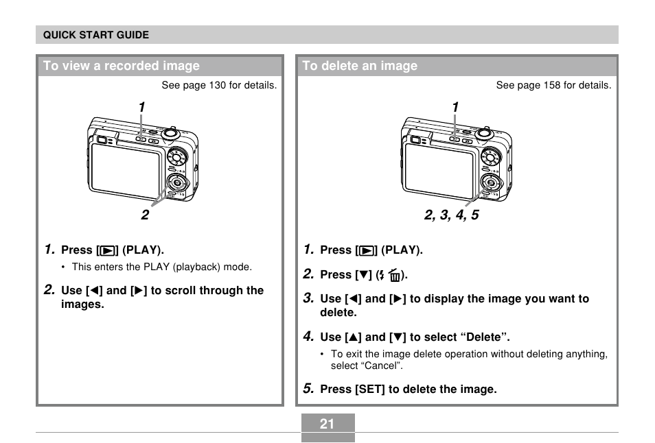 To view a recorded image, To delete an image | Casio EX-Z750 User Manual | Page 21 / 250