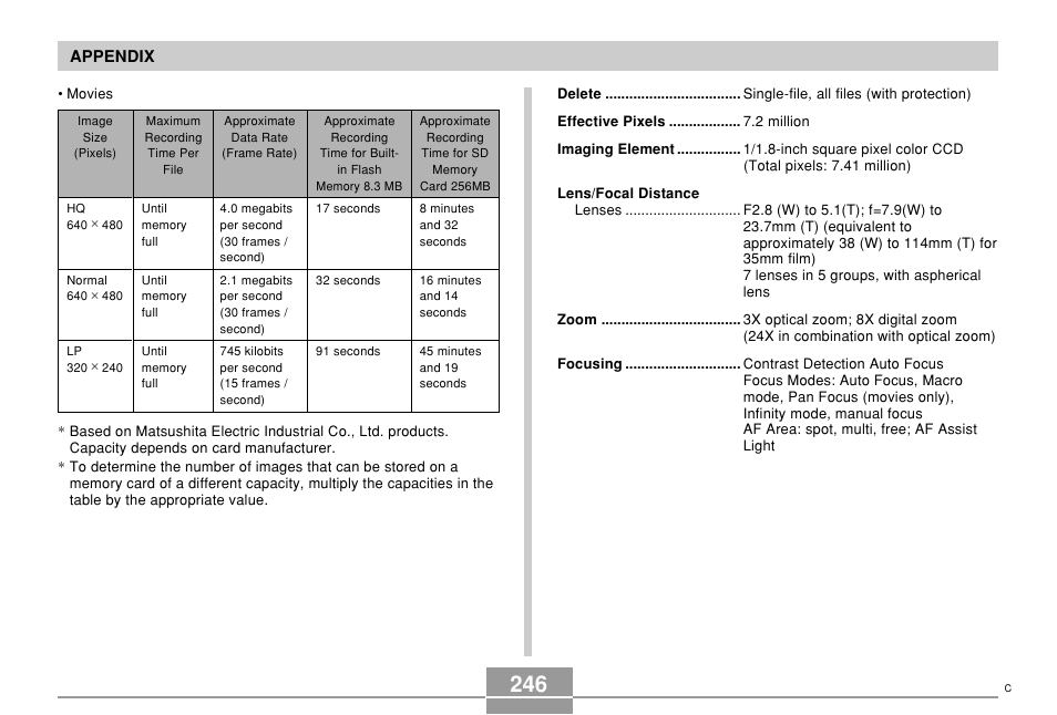 Casio EX-Z750 User Manual | Page 246 / 250