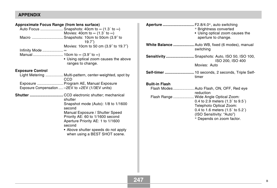 Casio EX-Z750 User Manual | Page 247 / 250