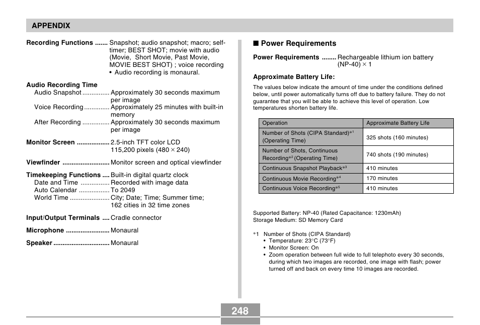Casio EX-Z750 User Manual | Page 248 / 250