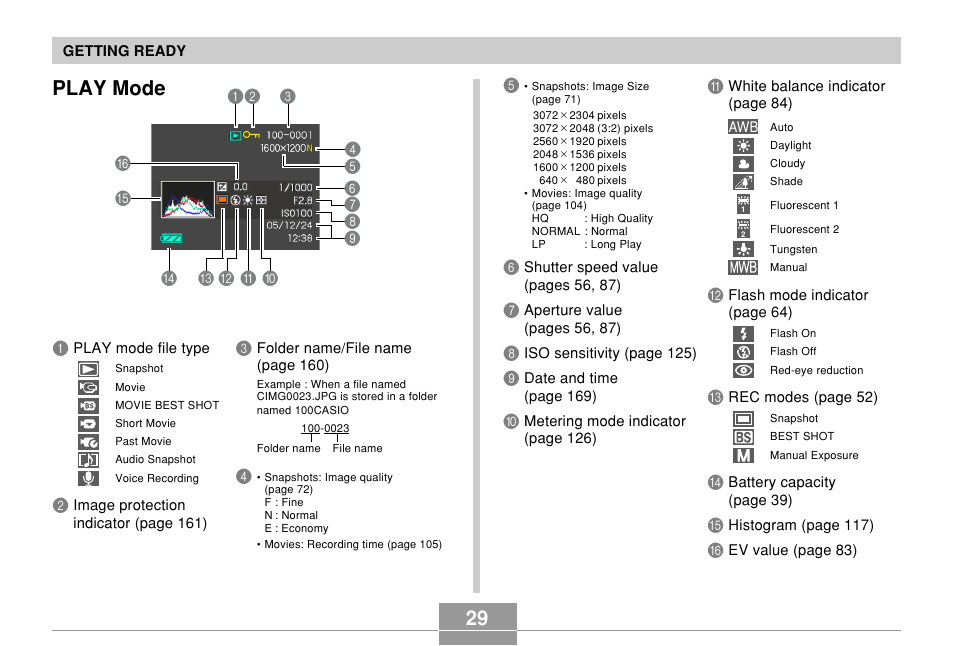 Play mode | Casio EX-Z750 User Manual | Page 29 / 250