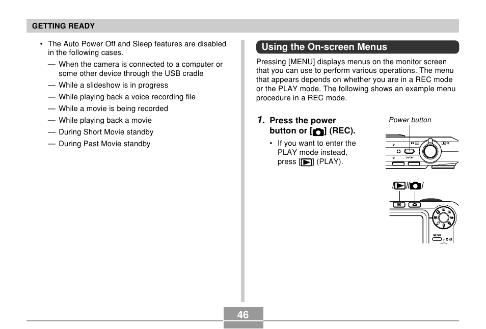 Using the on-screen menus | Casio EX-Z750 User Manual | Page 46 / 250