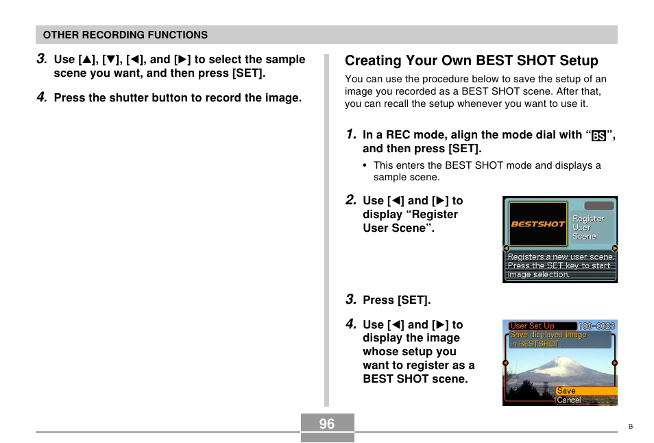 Creating your own best shot setup | Casio EX-Z750 User Manual | Page 96 / 250