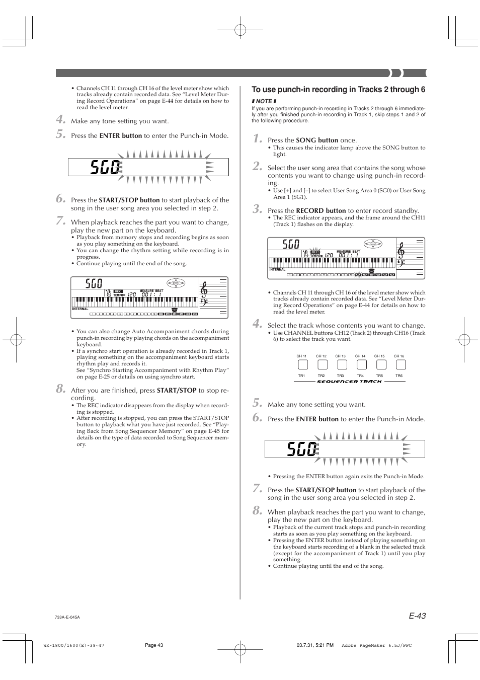 Casio WK1630 User Manual | Page 45 / 96