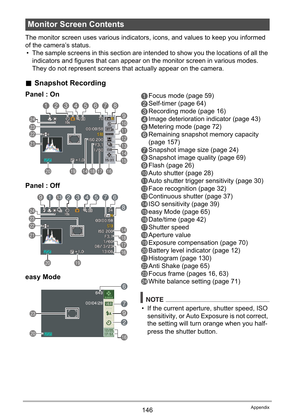 Monitor screen contents | Casio EXILIM EX-Z21 User Manual | Page 146 / 163