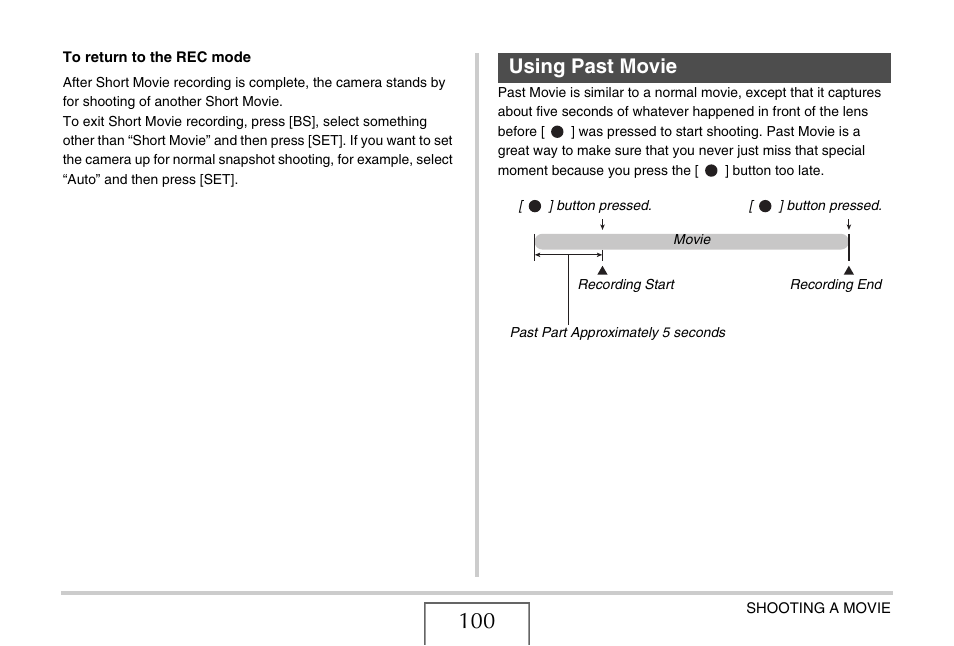 Using past movie | Casio EX-S880 User Manual | Page 100 / 293