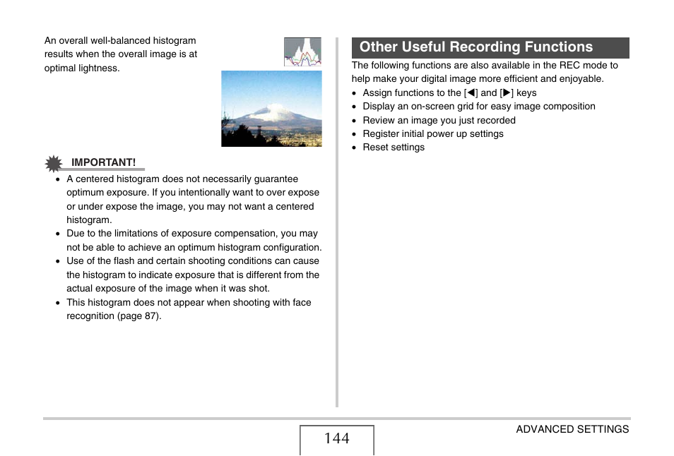 Other useful recording functions | Casio EX-S880 User Manual | Page 144 / 293