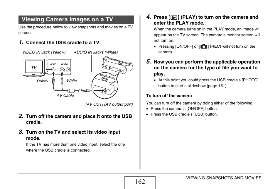 Viewing camera images on a tv | Casio EX-S880 User Manual | Page 162 / 293