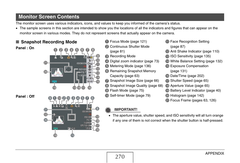 Monitor screen contents | Casio EX-S880 User Manual | Page 270 / 293