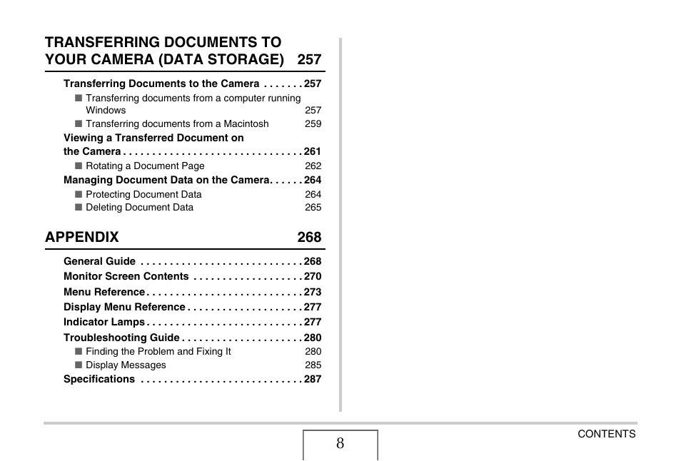 Appendix 268 | Casio EX-S880 User Manual | Page 8 / 293