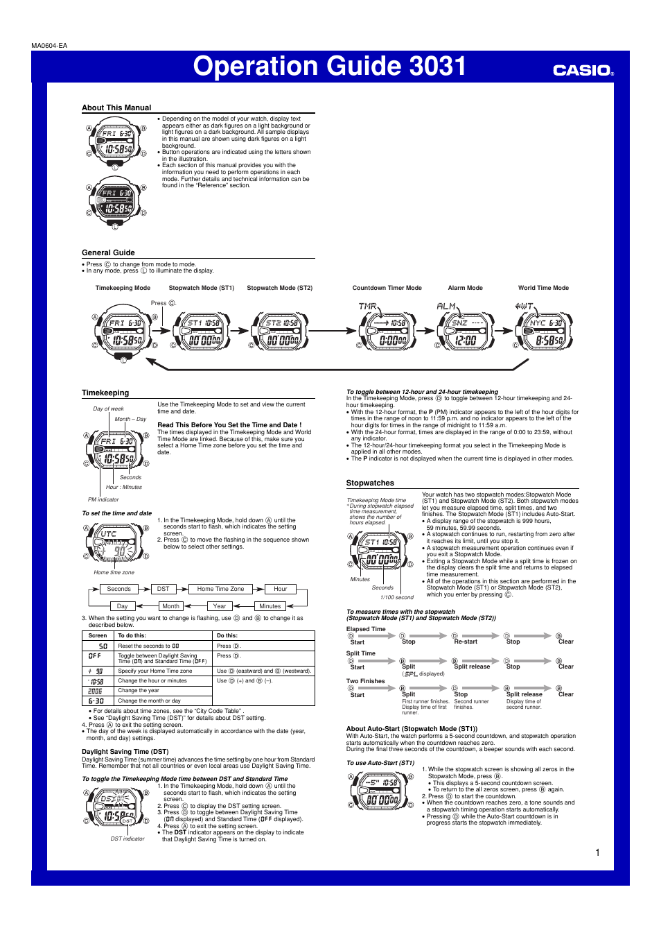 Casio 3031 User Manual | 4 pages