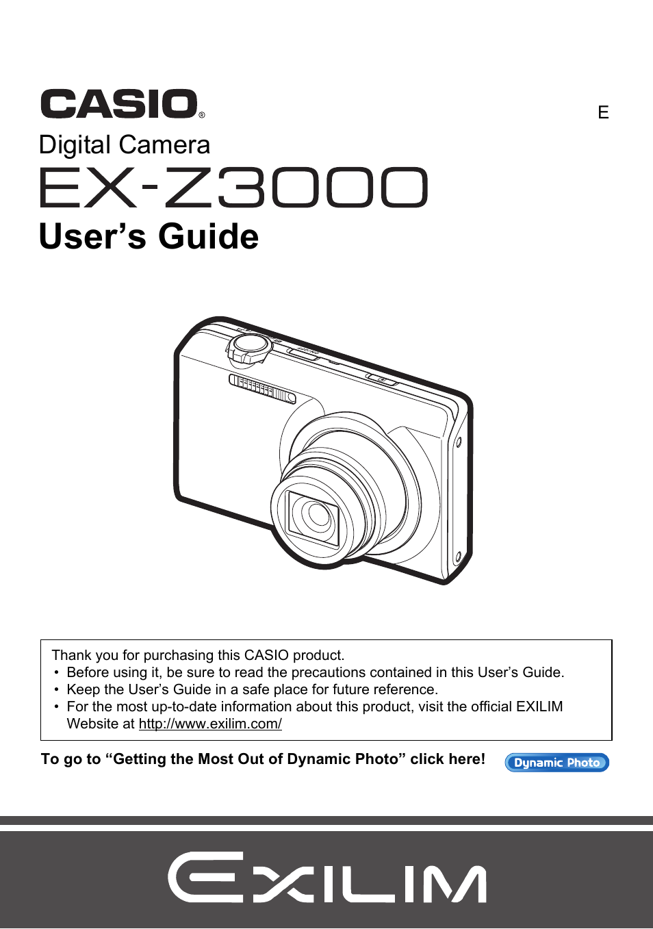 Casio EXILIM EX-Z3000 User Manual | 145 pages