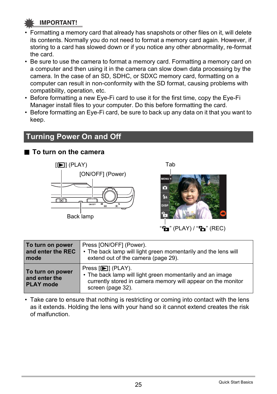 Turning power on and off | Casio EXILIM EX-Z3000 User Manual | Page 25 / 145