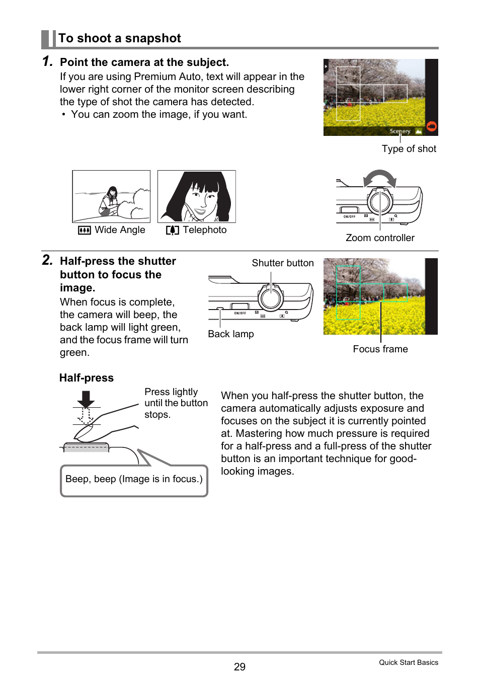 To shoot a snapshot | Casio EXILIM EX-Z3000 User Manual | Page 29 / 145