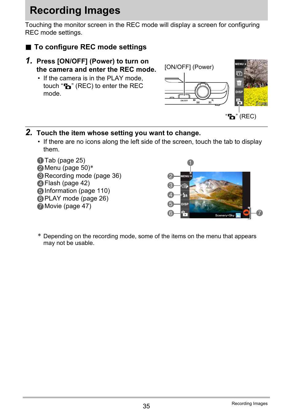 Recording images, Ge 35) | Casio EXILIM EX-Z3000 User Manual | Page 35 / 145