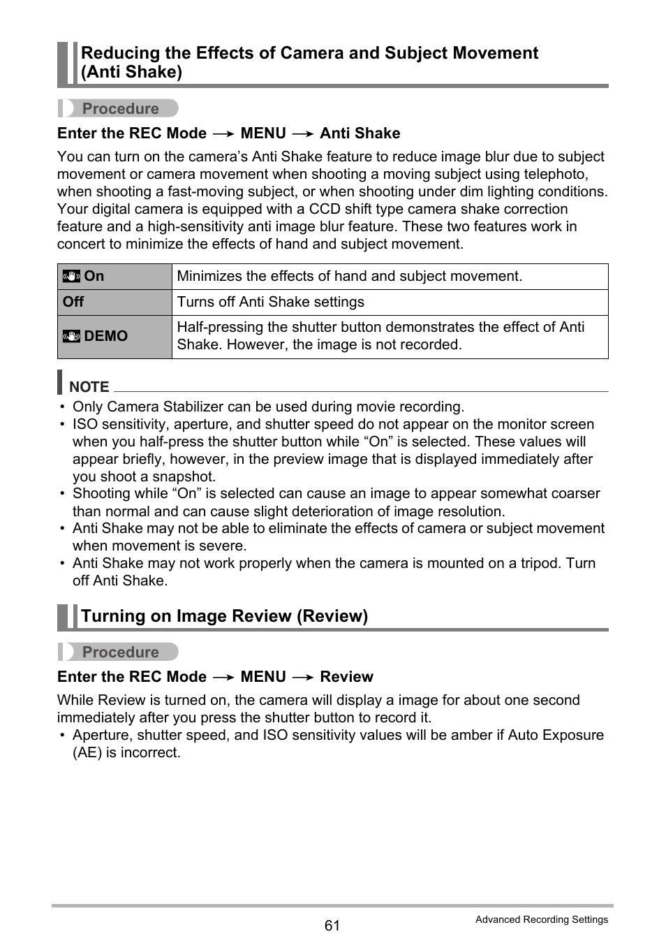 Turning on image review (review) | Casio EXILIM EX-Z3000 User Manual | Page 61 / 145