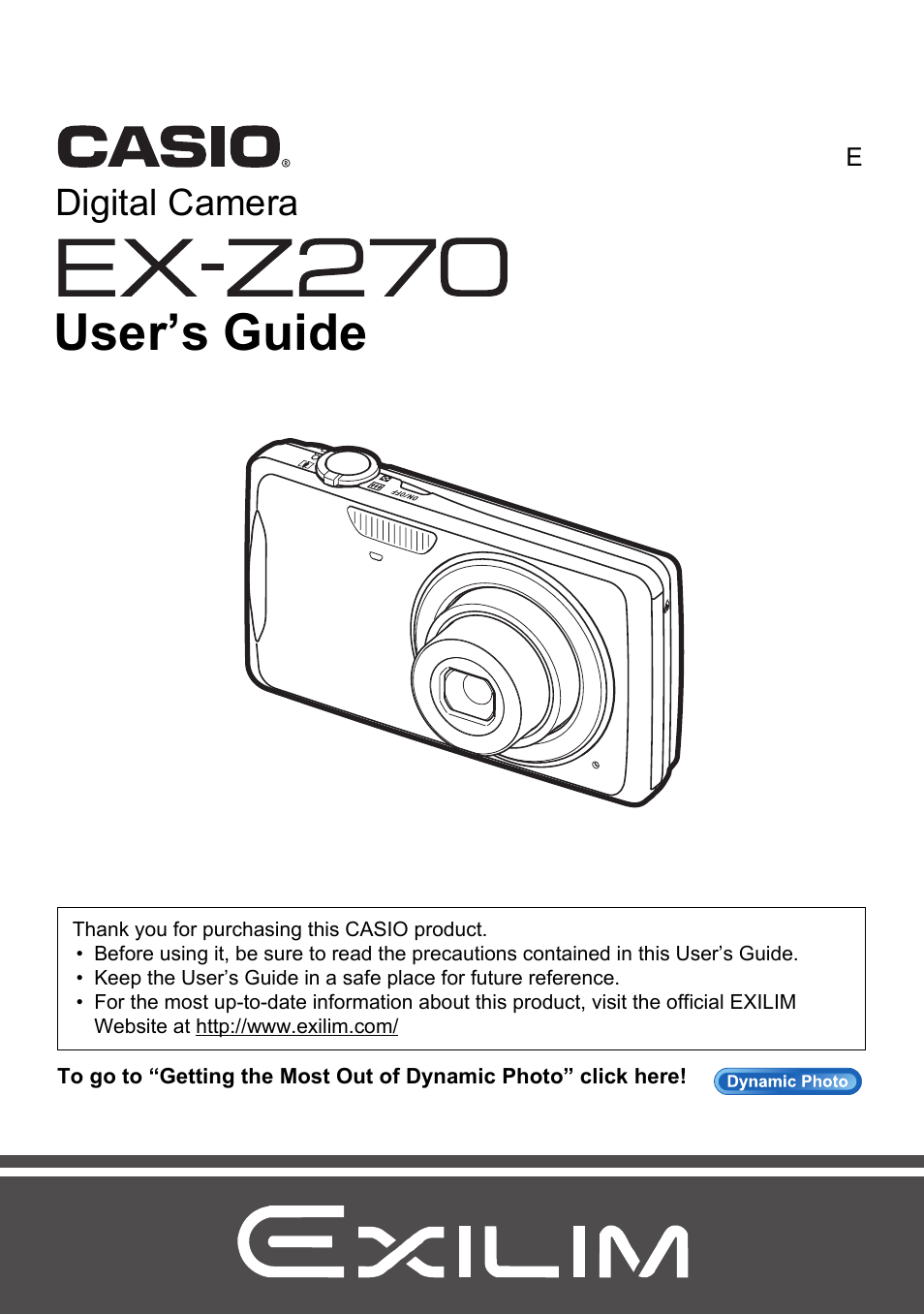 Casio EXILIM EX-Z270 User Manual | 202 pages