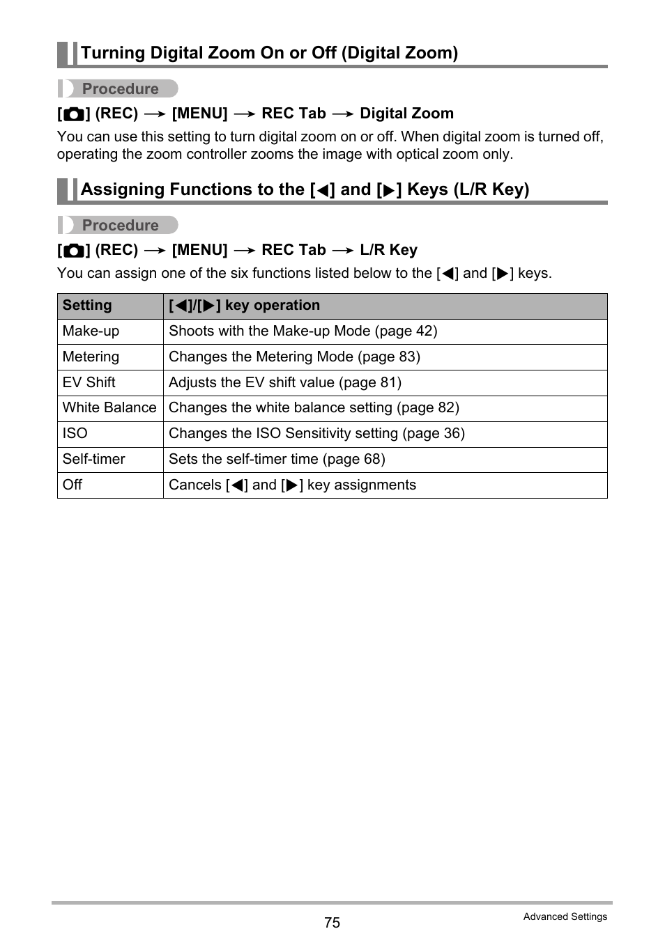 Turning digital zoom on or off (digital zoom) | Casio EXILIM EX-Z270 User Manual | Page 75 / 202