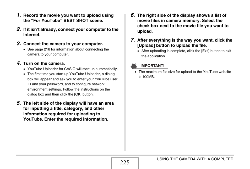 Casio EX-Z1080 User Manual | Page 225 / 267