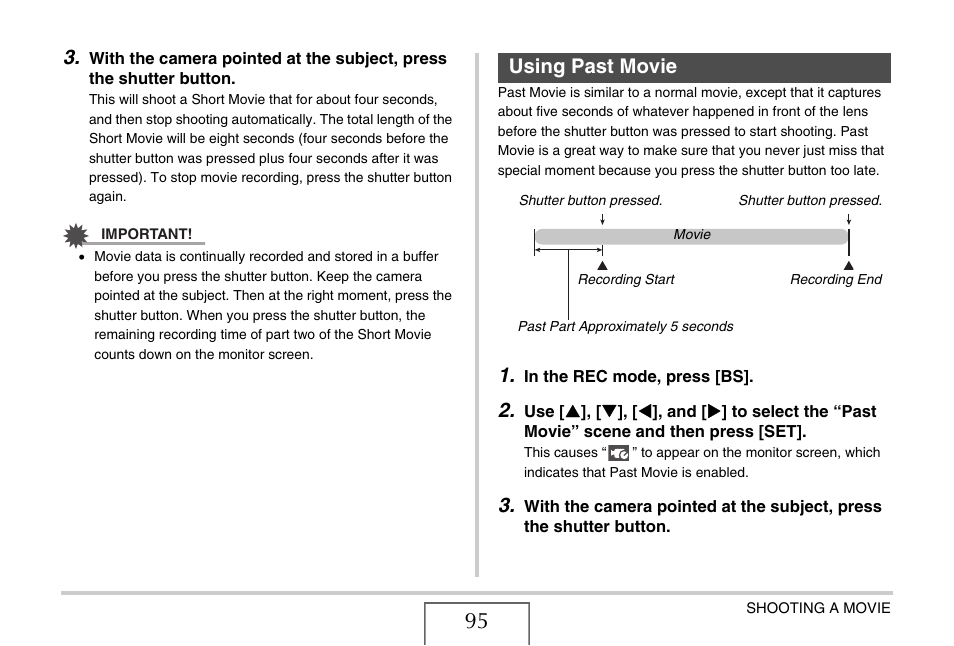 Using past movie | Casio EX-Z1080 User Manual | Page 95 / 267