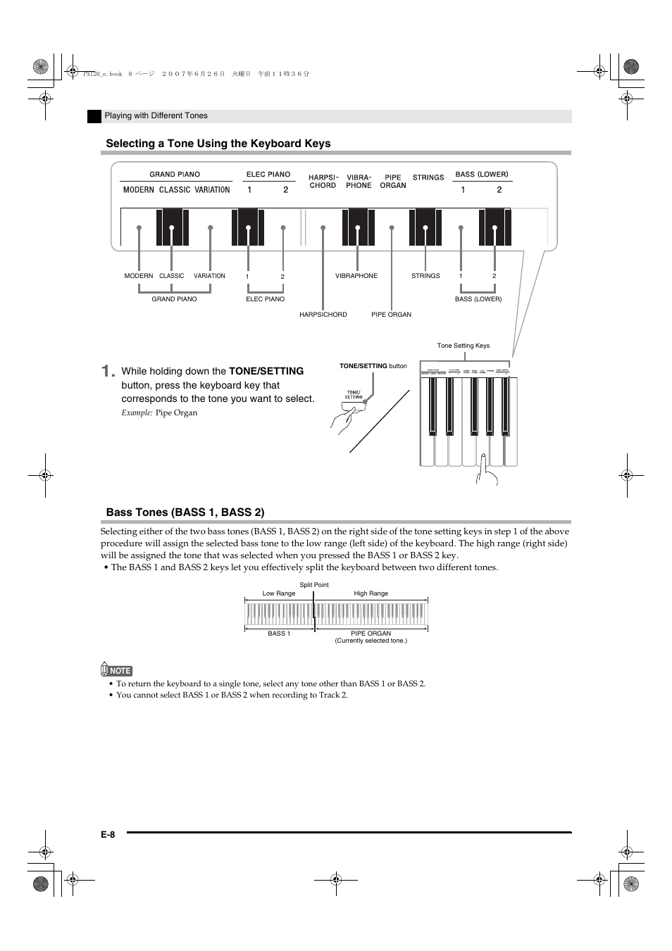 Casio privia PX-120 User Manual | Page 10 / 38